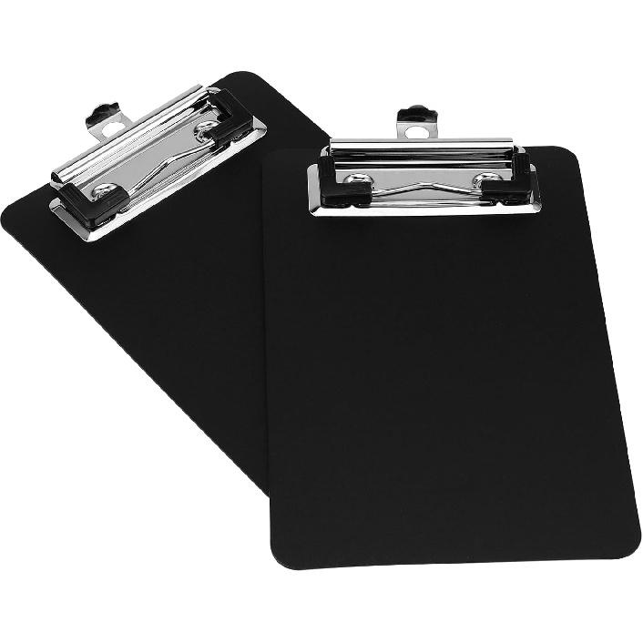 16 Pack 4 x 6 Inch Black Mini Clipboards, Memo Small Clipboards Low Profile Clip, Cute Plastic Clipboard Pocket Clipboard for Classrooms,