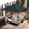 3 x 3 m Gazebo Canopy Replacement Cover, Garden Gazebo Roof Replacement, TOP COVER ONLY, Charcoal Green