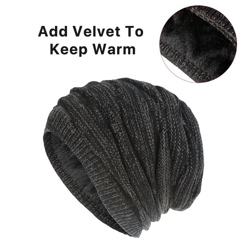 Fashion Knit Autumn Winter Crochet Solid Warm Baggy Beanie Hat Slouch Cap Ski Cap Christmas Gift Women Men