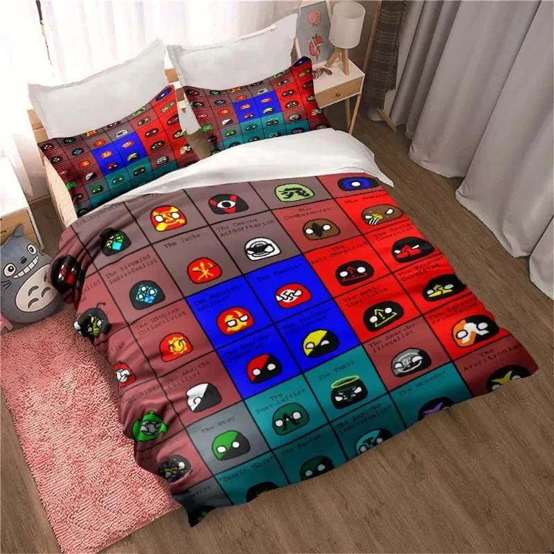3D Print Cartoon Countryball Polandballs Bedding Collection Double Twin King Duvet Cover Comforter Pillowcase Boys Girls Adults Bedroom