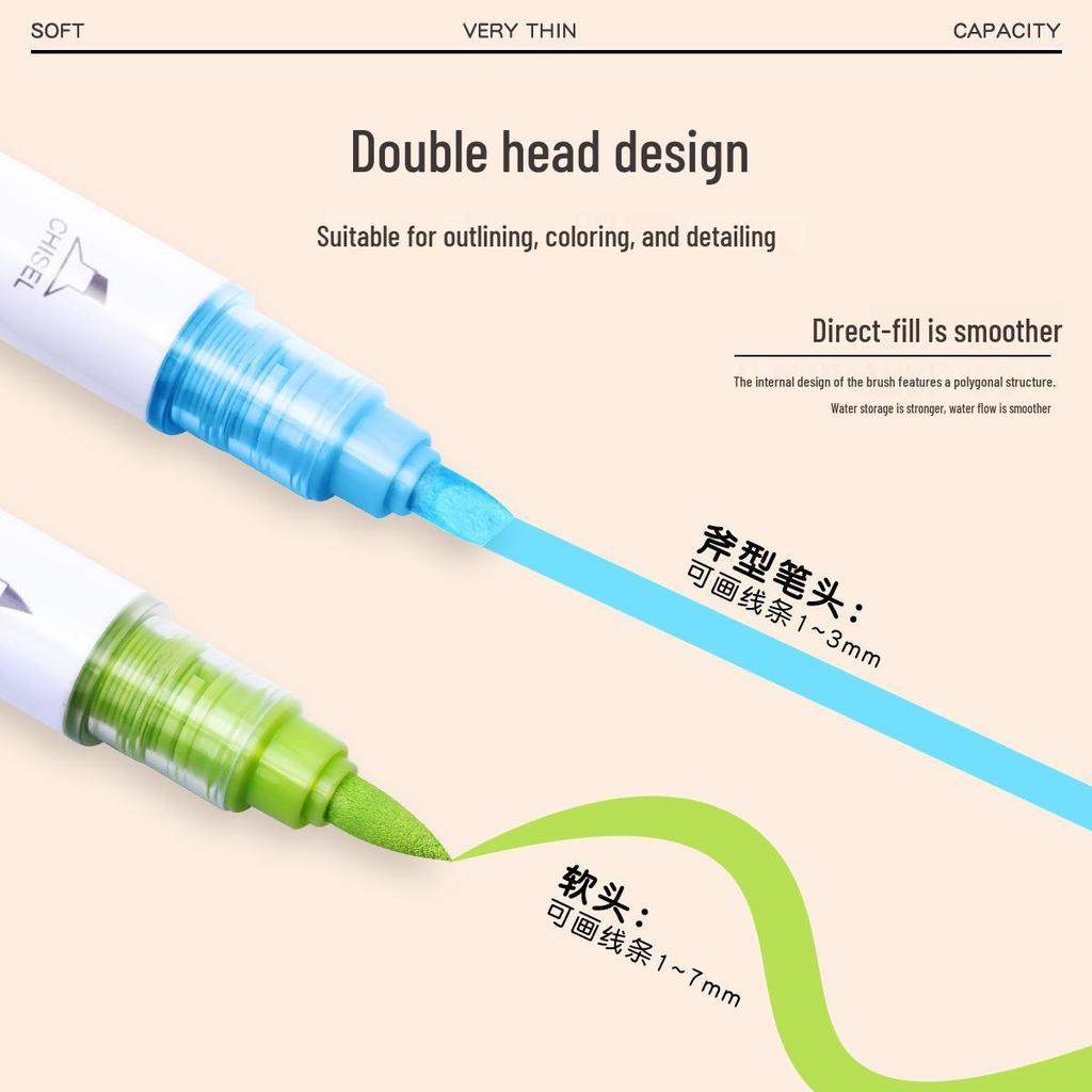 Акриловые маркеры Guangna 8109, штабелируемые, двусторонние, для DIY, скетчинга, ведения дневника и рисования