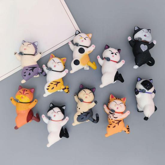 10Pcs Fridge Stickers Cartoon Cat Shape Magnetic Refrigerator Stickers Home Decoration Multi-Function Memo Holder