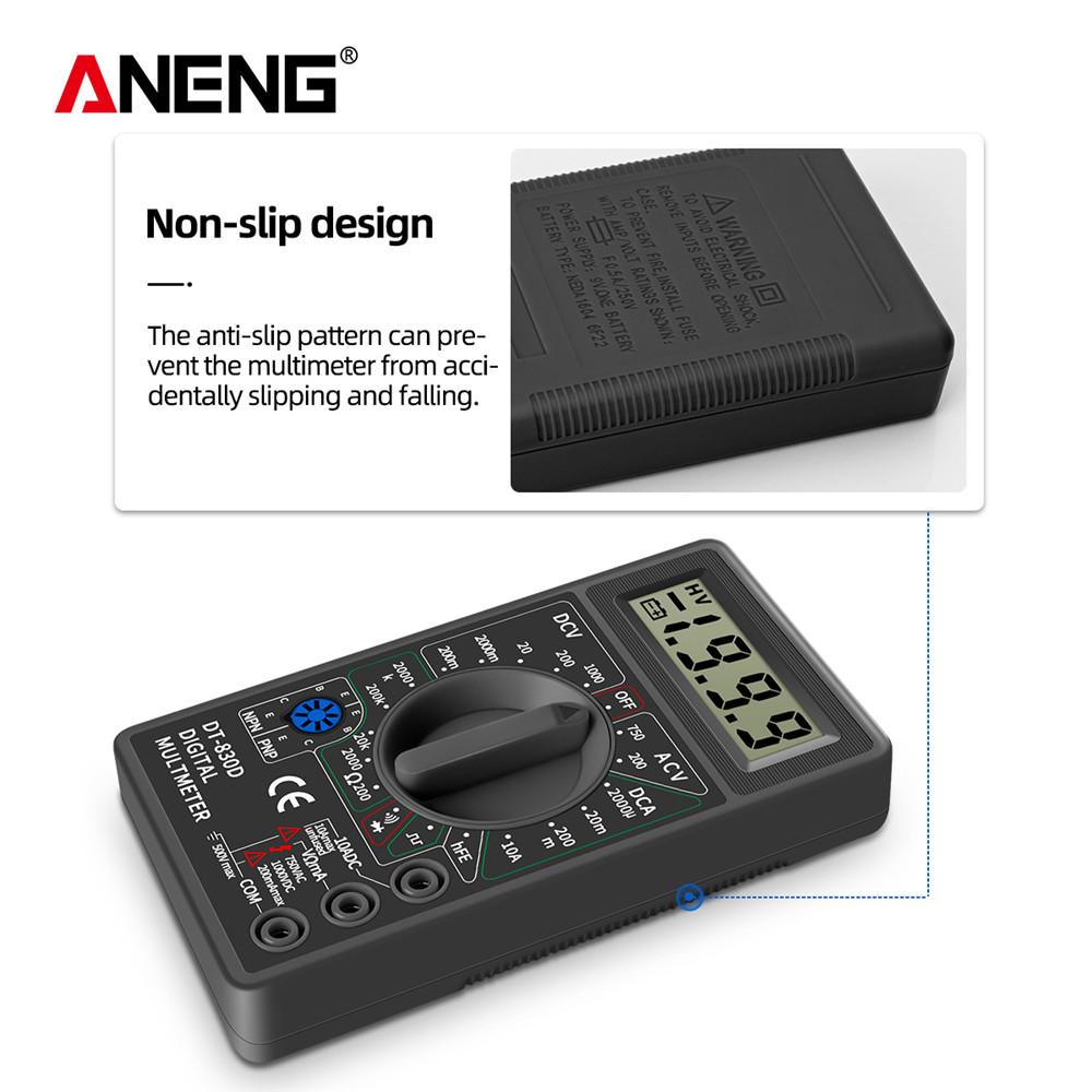 Aneng DT830D мини-цифровой мультиметр, вольтметр, тестер напряжения, ампер-ома, амперметр постоянного тока и переменного тока, измеритель мощности с зондом, зуммером