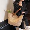 Повседневная вместительная сумка для поездок на работу, плетеная сумка из бумаги, модная полосатая соломенная сумка, женская сумка для весны и лета