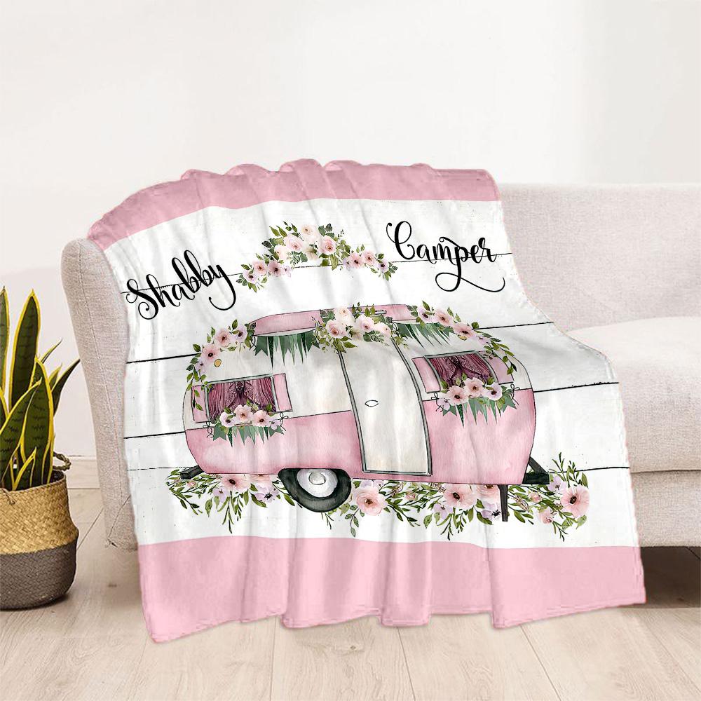 Happy Camper Adventure Blankets are suitable for living rooms,making them an ideal choice for outdoor travel and gifts.