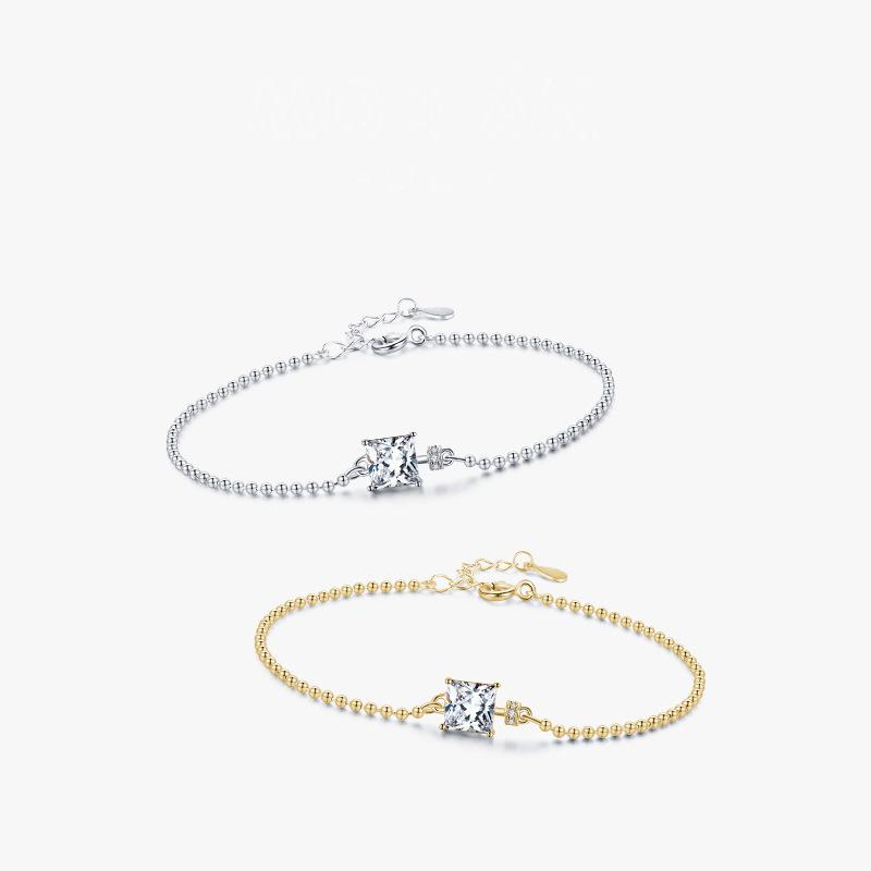 Браслет из стерлингового серебра 925 пробы, ювелирные изделия, геометрические бусины, браслеты-цепочки, модный тонкий свадебный подарок для подруги, женщин