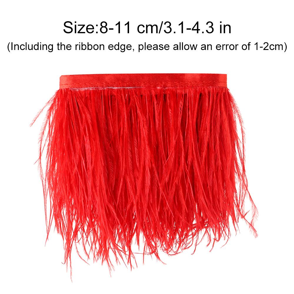 Ribbon DIY Wedding Dress Ostrich Feathers Trim Plumes Ribbon Selvage 1 Meter Long 8-10 CM Wide