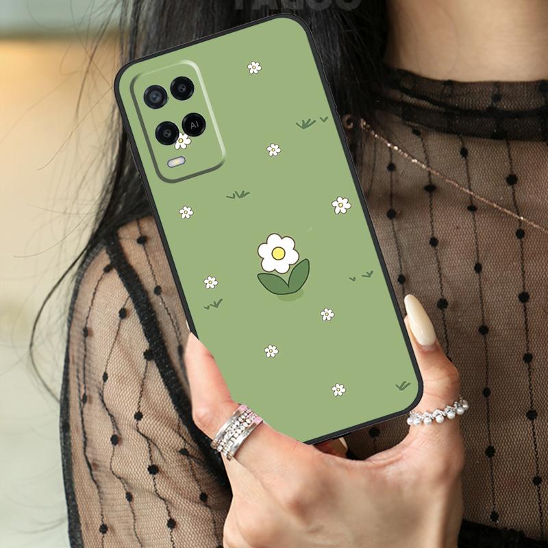 Зеленый эстетичный Чехол Для Oppo A80 A60 A40 A17 A57 A77 A74 A54 A94 A78 A98 A18 A38 A58 A96 A76 A16 A15 A5 Pro