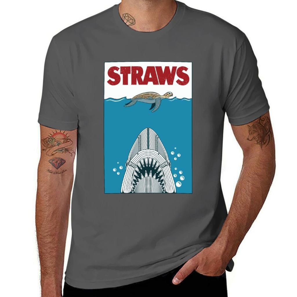 Straws TShirt Basic Plain Short Sleeve Crew Neck Tee TShirt