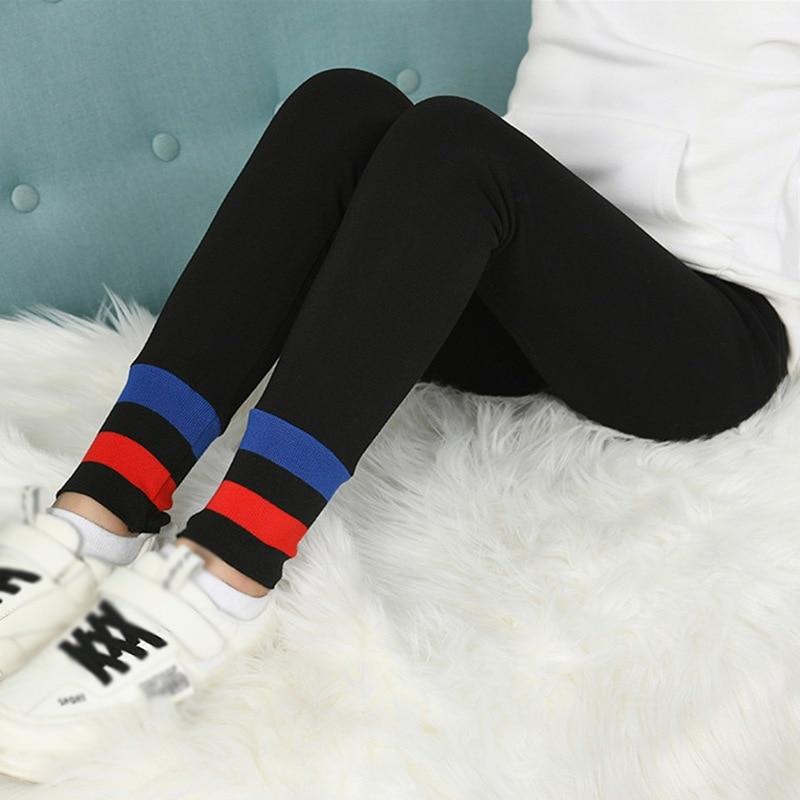 Зимние детские леггинсы на флисовой подкладке для девочек, нижние брюки, милые полосатые детские брюки-подростки с базовым слоем, термоколготки, узкие брюки, От 3 до 13 лет