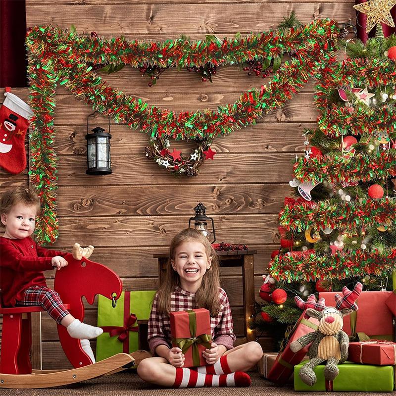 1 шт. Золотой Красный Зеленый Венок Рождественский Металлический Венок Рождественская Елка Подвесной Венок Украшение Перила Лестницы Баннер Домашний Декор
