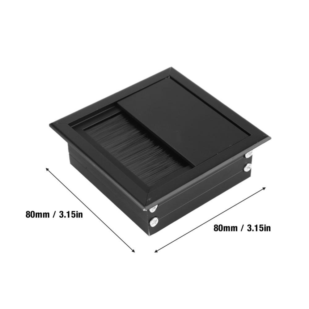 2 pcs Square Shape Desk Grommet 80mm x 80mm / 3.15x3.15in Wire Hole Cover Cable Hole Cover Durable
