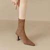 Women Stretch Ankle Boots Sexy Pointed Toe Short Botas Shoes Partys Stiletto High Heel Socks Botas De Mujer