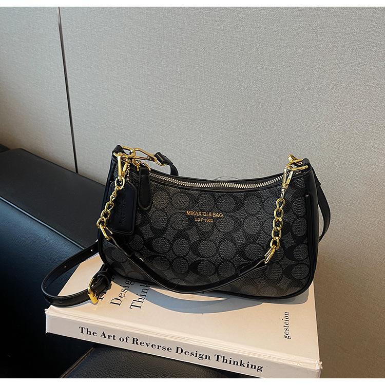 Shoulder Bag, Crossbody Bag, Armpit Bag, Retro Autumn and Winter New Small Bag, Women's Popular Versatile Printed Foreign Style Handbag