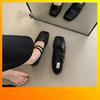 French Square Head Shallow Mouth Single Shoes Female Korean French Temperament Fairy Soft Flat Mary Jane Shoes