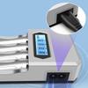 USB Powered 4 Slot AA 3A Battery Charger Fast Charging Slots with LCD Display for 1.2V NiMH NiCD AA 3A Batteries