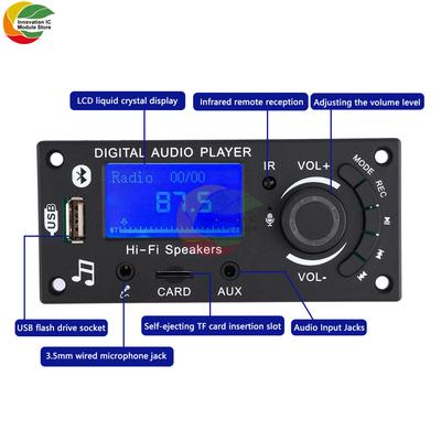 LCD Дисплей Плата Декодирования Mp3 Модуль Bluetooth Материнская плата Автомобильного Аудио с FM Радио