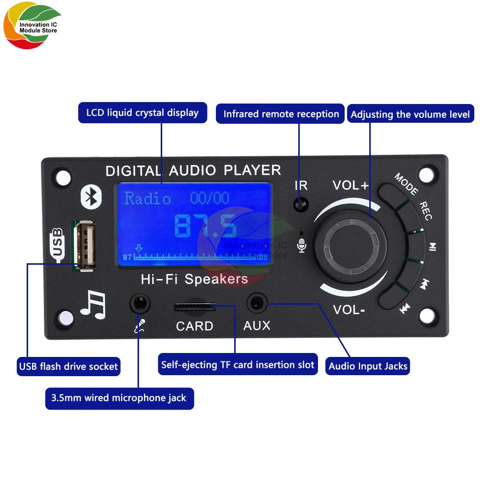 LCD Дисплей Плата Декодирования Mp3 Модуль Bluetooth Материнская плата Автомобильного Аудио с FM Радио