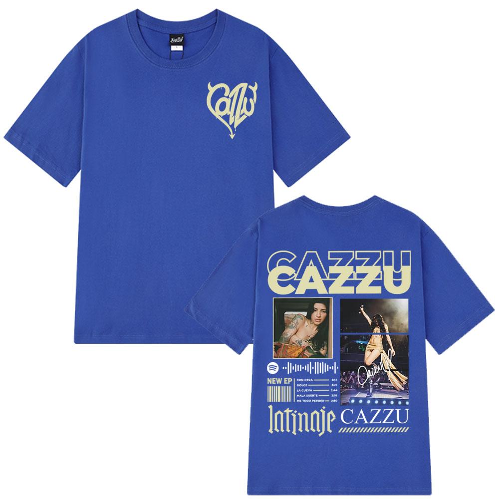 Singer Cazzu 2025 New Album Print Tshrit Unisex Unisex Oversized Cotton T Shrits Casual Crewneck Short Sleeve Cozy Aesthetic Tshirt