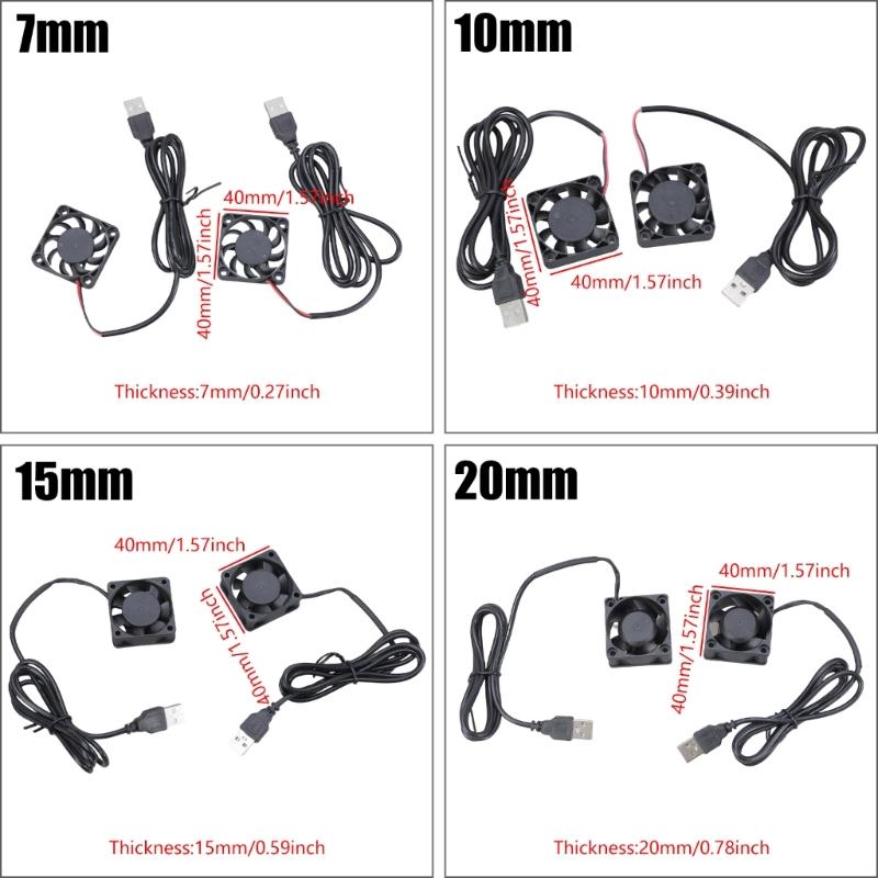 High Airflows 40mm USB Cooling Fan Sleeve Bearing Rubber Feet for Routers, Modems, DVRs, TV, and PC Laptop Stands