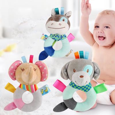 Плюшевая круглая погремушка для малышей 0-1-3 лет, игрушка-колокольчик на кроватку, которую можно держать в руке