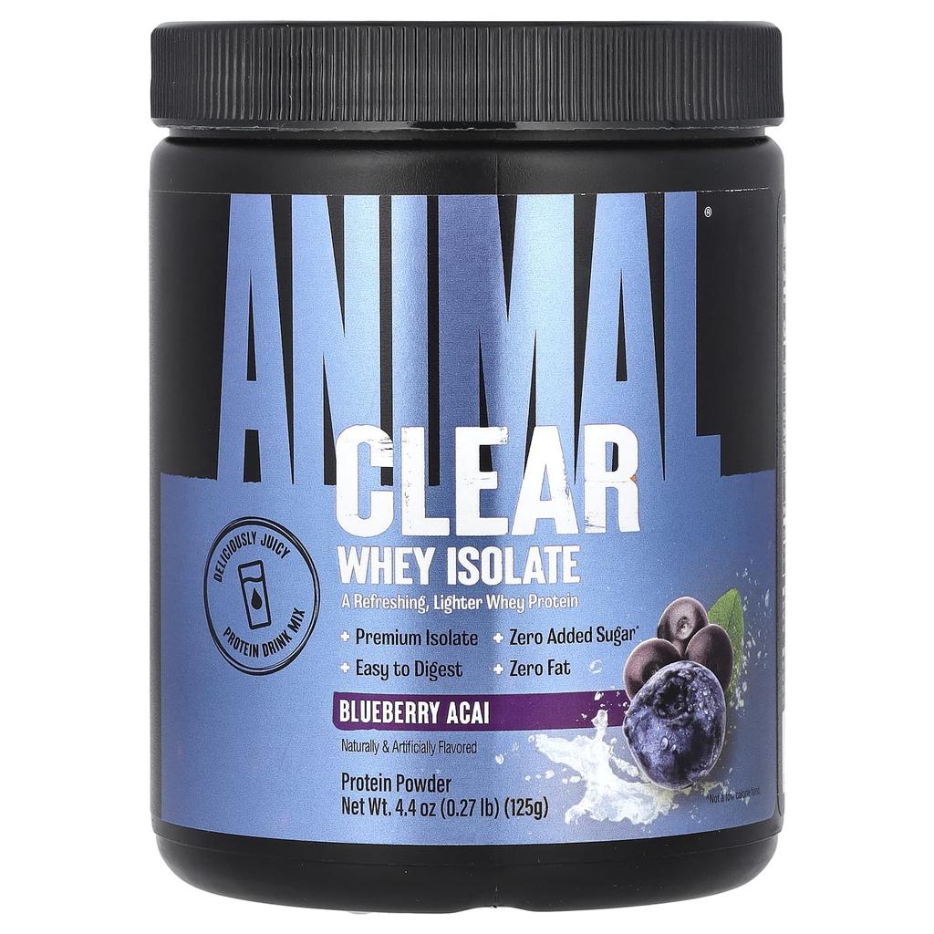 Animal Clear, Whey Isolate, Blueberry Acai, 125g (0.27lb)