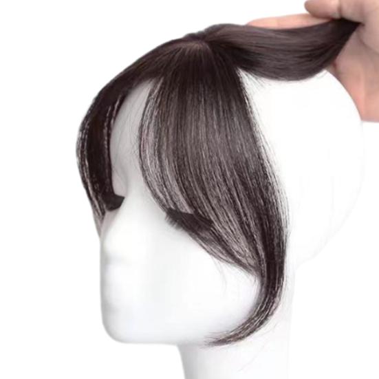 Women Clip-in Bangs Natural Wispy Side Bangs Forehead Hair Extensions Black Brown Girls Air Bangs Fringe Wig Hairpieces