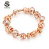 Rose Gold Diamond Bead Bracelet with Diamonds
