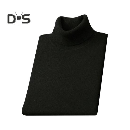 Осень-зима мужской свитер с полувысоким воротником, толстая плюшевая трикотажная подкладка, эластичные длинные рукава, теплый однотонный трикотаж, свободная повседневная одежда, свитера