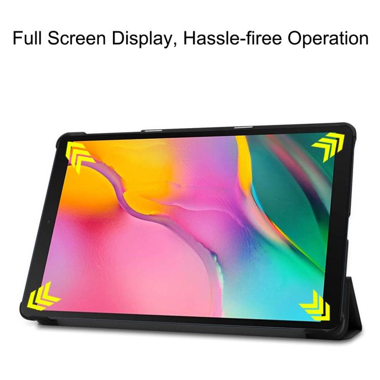 Чехол-книжка из PU-кожи с текстурой Custer для Galaxy Tab A 10.1 2019, с трехскладной подставкой и функцией сна / пробуждения