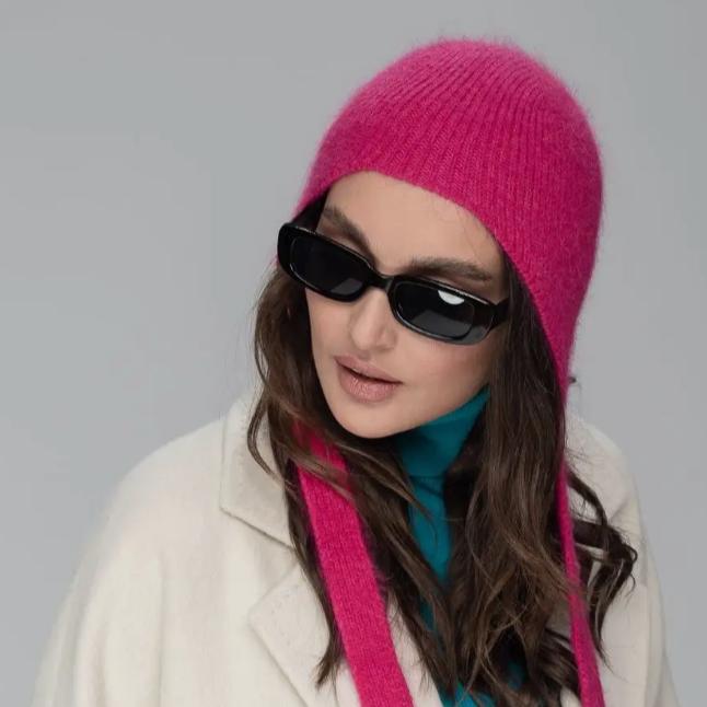 Чепчик шапка женский из итальянской ангоры модный Модная женская кепка из итальянской ангоры