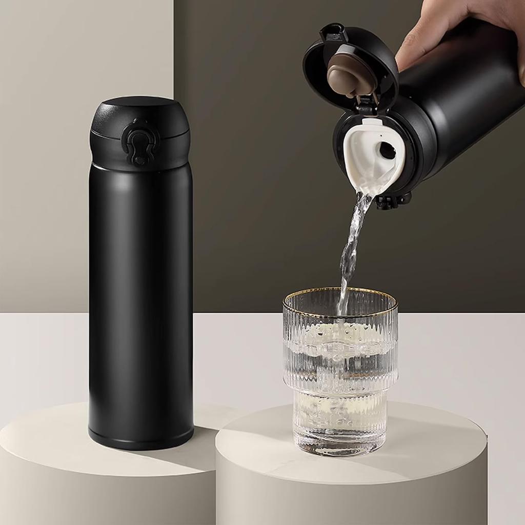 Бутылка для воды BEBAER 500 мл, бутылка из нержавеющей стали, двойные стенки, вакуумная изоляция, легкая бутылка для воды, термос 500 мл, большая емкость, широкое горлышко