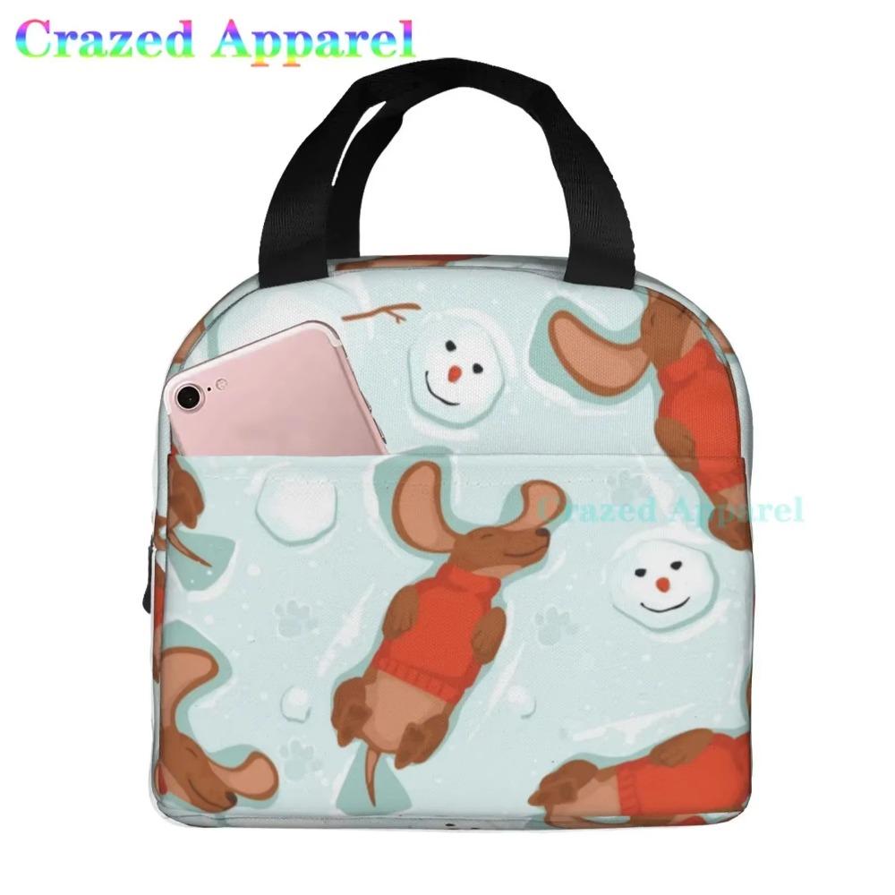 Ucsaxue Dogs I Love My Pet I Love Dachshund Lunch Bag Travel Box Work Bento Cooler Многоразовые сумки для пикника Изолированные сумки