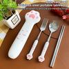 Набор столовых приборов из нержавеющей стали в виде кошачьей лапки с коробкой для хранения. Портативный набор милых столовых приборов: вилка, ложка, посуда, столовые приборы, обед.