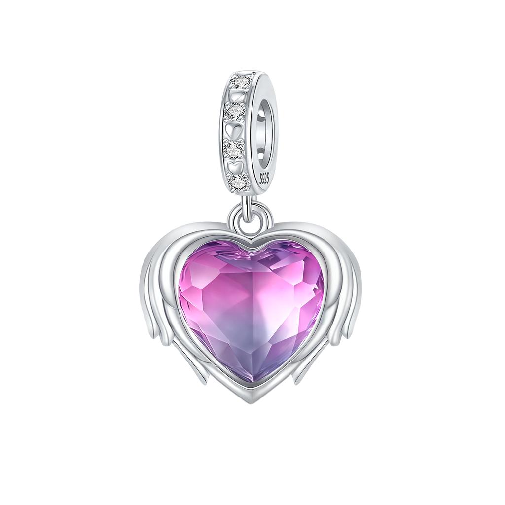 Оригинальные шармы-бусины Медь с инкрустацией цирконием Кулон в виде креста монахини Крыло ангела Подходят для браслета Ювелирный подарок Маркировка