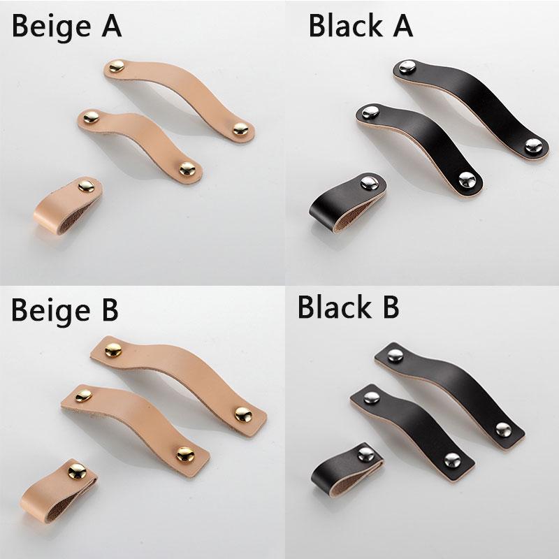 1Pcs Furniture Hardware With Screws PU Leather Door Knobs Pull Handle and Knobs Cabinet