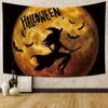 Halloween Party Decoration Tapestry Witch Pumpkin Wall Decoration Background Cloth Home Living Room Bedroom Decoration Tapestry