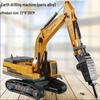 Children's Alloy Excavator Toy with Bucket & Drilling Machine for Boys Ages 2-5