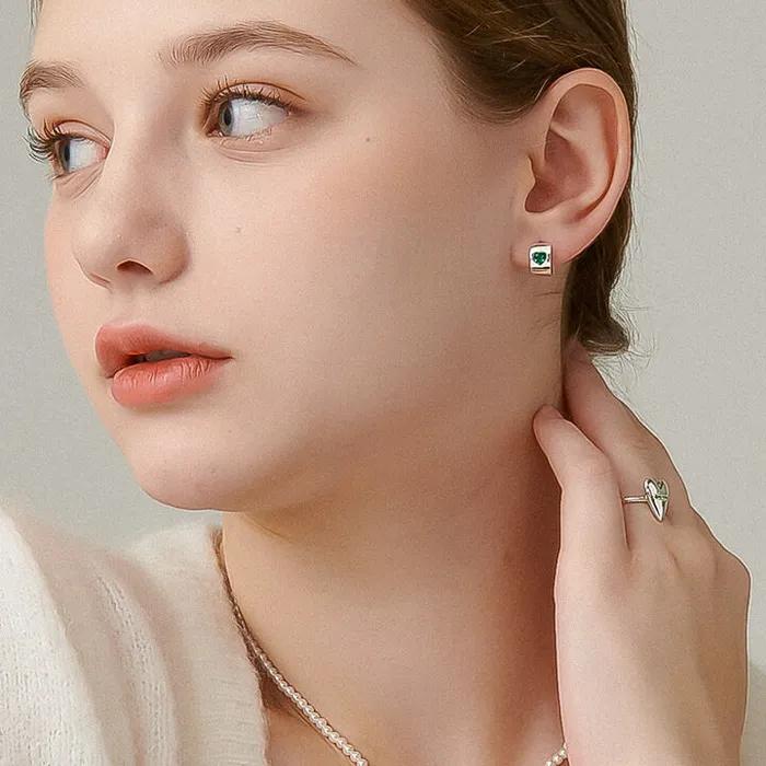 Серебряная серьга Green Peace Ie370 [Серебро]