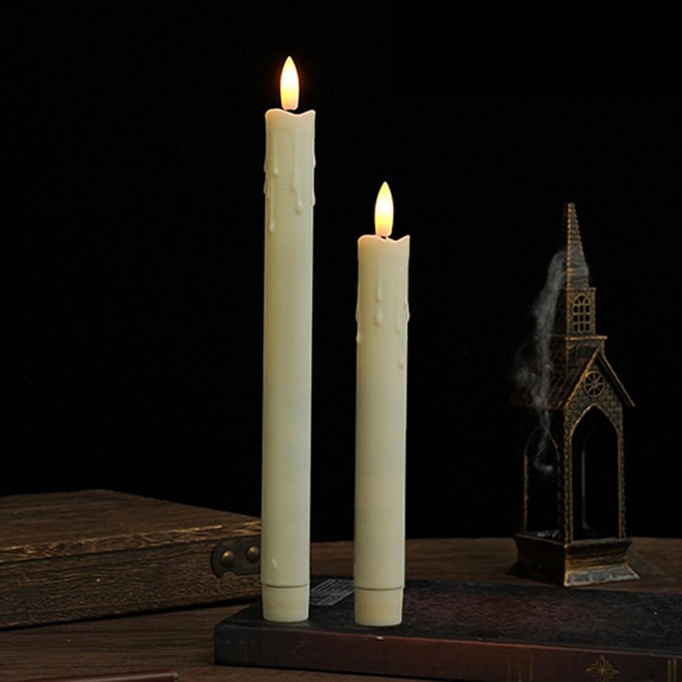 Long Stem LED Flameless Candles, Simulated Electronic Lights, Flickering Flame, Battery Operated, Safe for Home Decor, Wedding, Party, 4 Pack