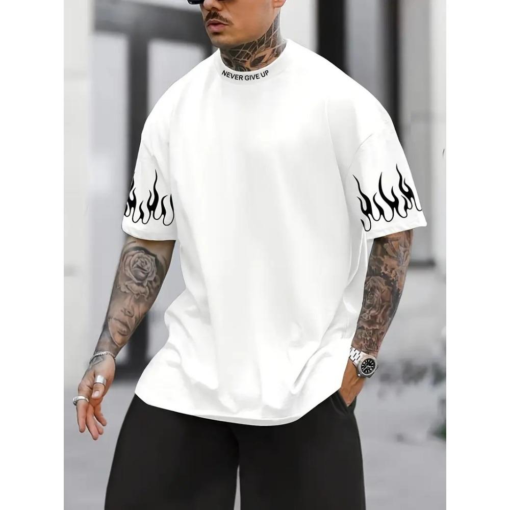 The New Men's T-shirt for Summer 2025 Is a Casual Fashionable Sporty Breathable Soft and Simple 3D Letter Print