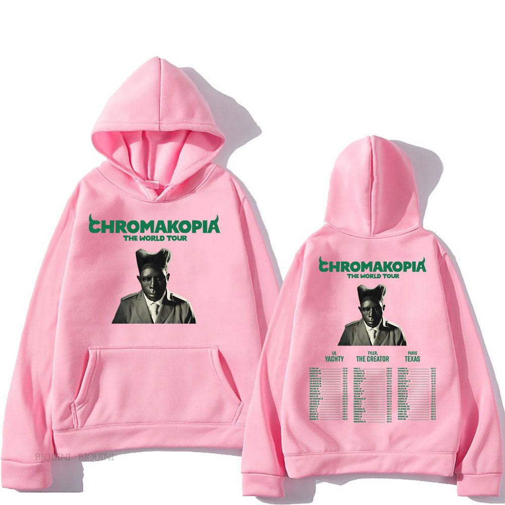Chromakopia The World Tour 2025 Толстовки с капюшоном Рэпер Тайлерр Создатель Печать Толстовки для зимы Унисекс Толстовка