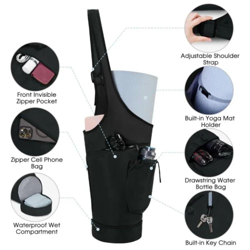 with Water Bottle Bag Yoga Mat Holder Bag Waterproof Wet Pocket Gym Bag Yoga Equipment Bag