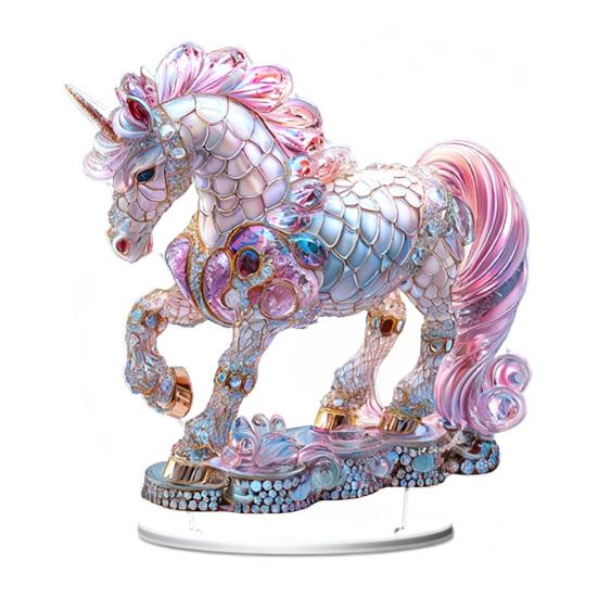 Acrylic Horse Ornament 2D Flat Horse Tabletop Decoration Collectible Colorful Horse Centerpiece for Year of The Horse New Year Living Room Decor