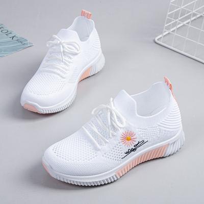 2024 Летняя женская обувь Flying Woven Mesh Повседневные кроссовки Профессиональные кроссовки для бега Ультралегкие студенческие девушки