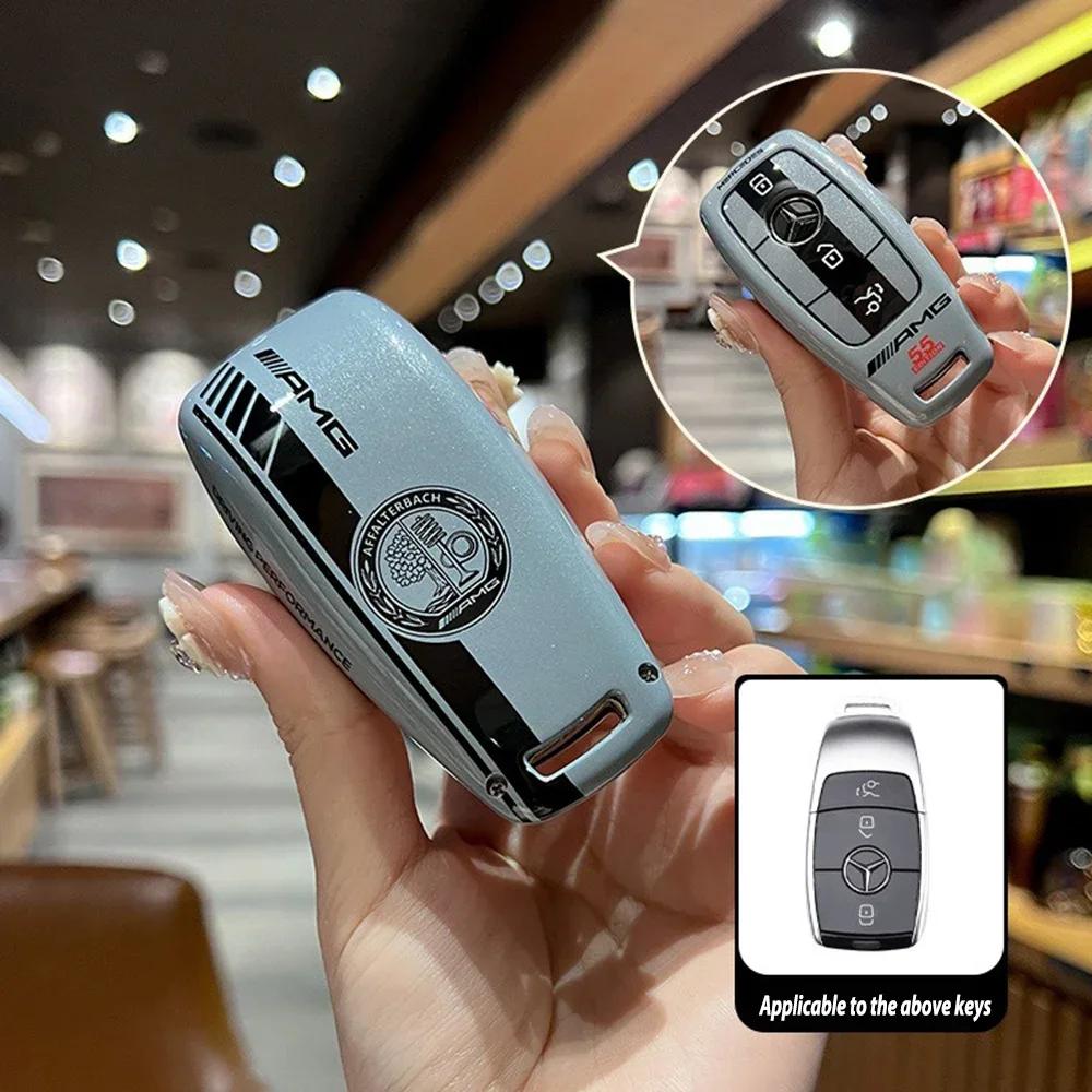 Car Sticker Car Smart Remote Key Case Cover Shell Bag For Mercedes Benz AMG A C E S G Class GLC CLE CLA W177 W205 W213 W222 X167