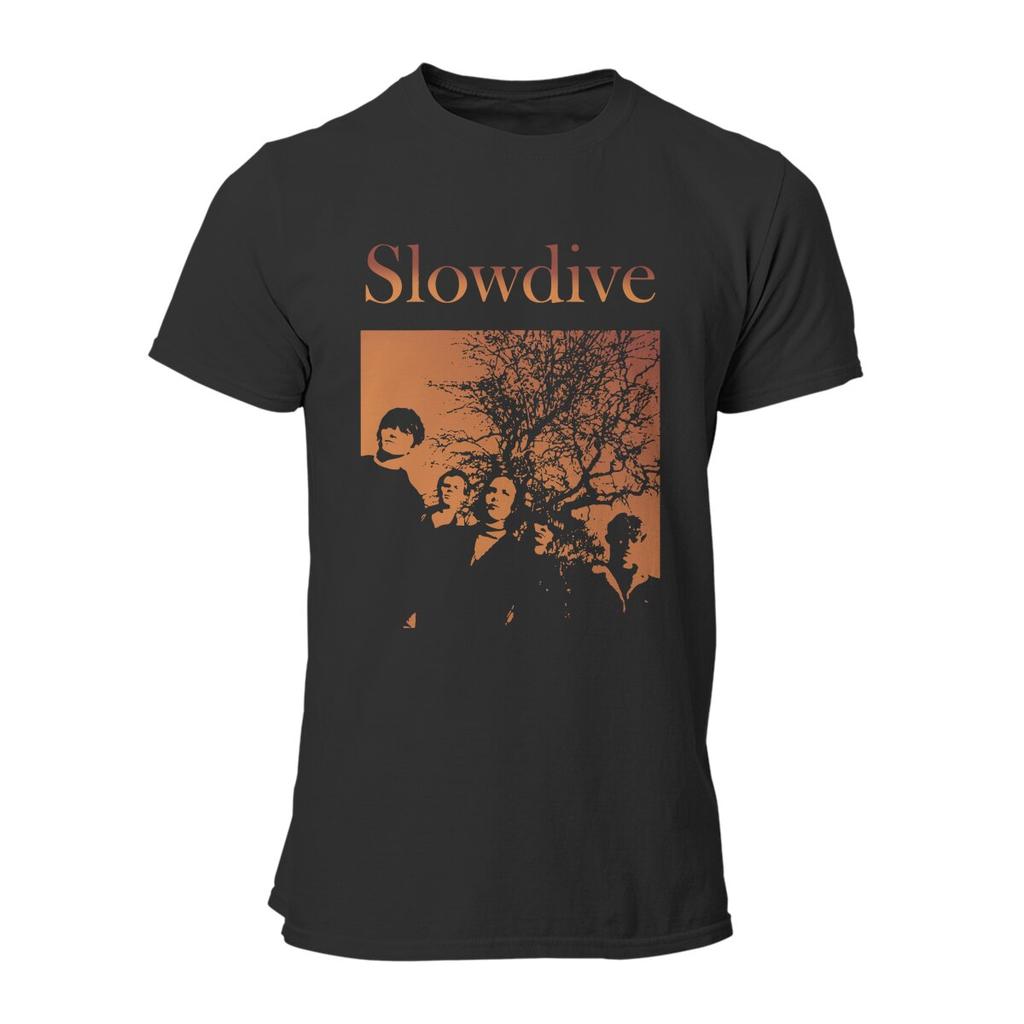 Мужская футболка Slowdive Tour 90-х Хлопковые топы Повседневная футболка с коротким рукавом и круглым вырезом Классические футболки