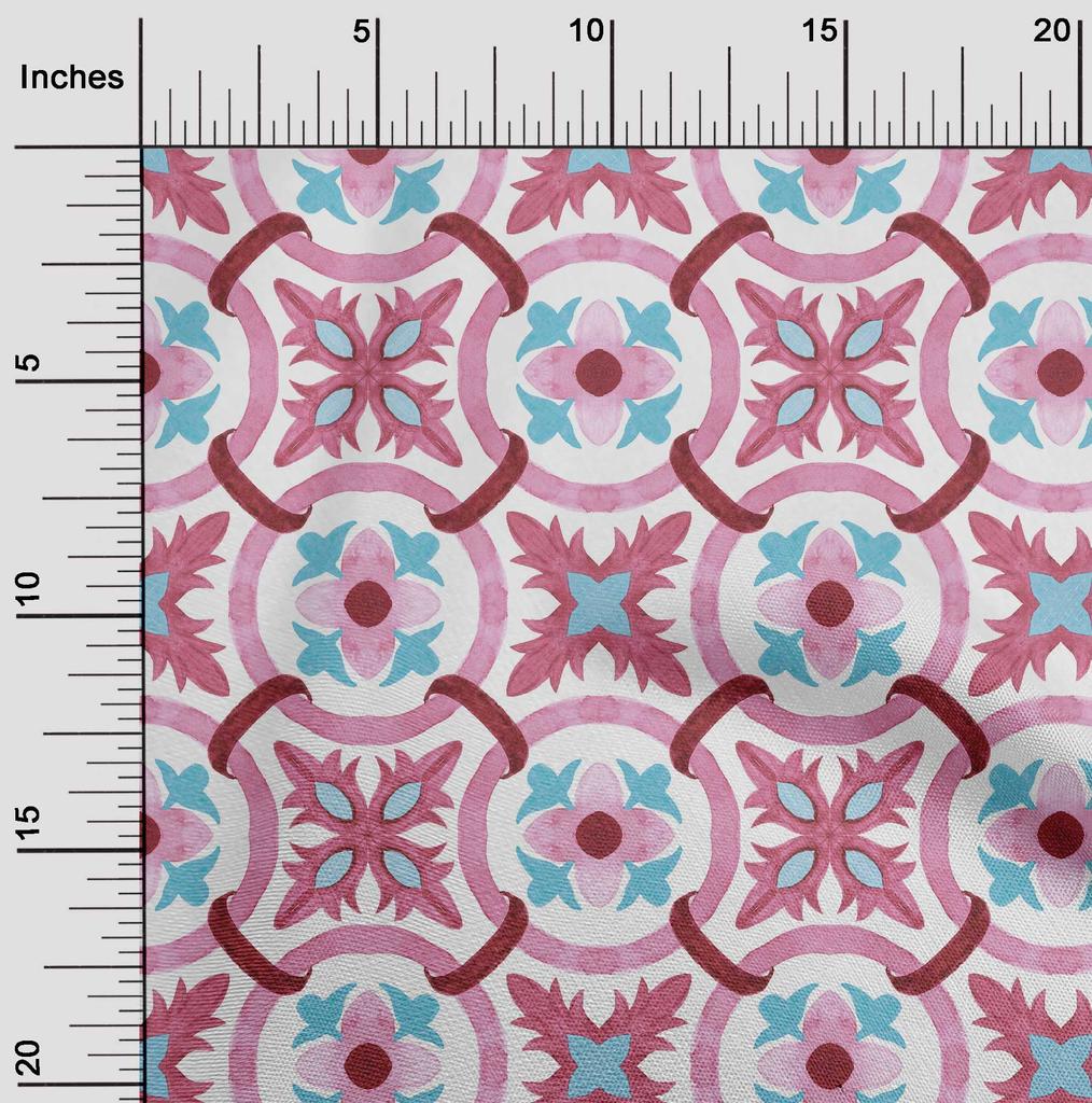 oneOone Cotton Flex Light Pink Fabric Block Diy Clothing Quilting Fabric Print Fabric By Yard 40 Inch