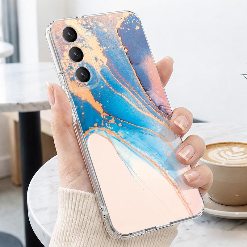 Чехол из песчаника и мрамора для Samsung S26 Ultra S25 FE S24 S23 S22 Plus S21 A15 A25 A35 A55 A16 A26 A36 A56 A17 A37 A57 5G Прозрачный мягкий чехол из ТПУ