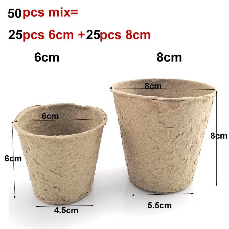 50x Plant Starter Seed Paper Grow Pot Nursery Cup Growing Box Tray Veg Planter Garden Flower for Veg Biodegradable Eco-Friendly